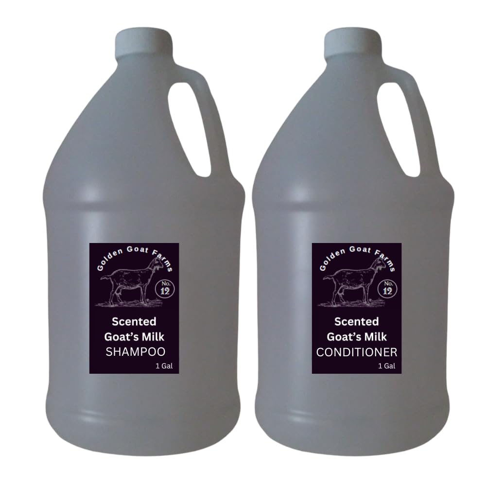Golden Goat Farms Green Tea & Western Sage Scented Goat Milk Shampoo and Conditioner Set - 1 Gallon Shampoo + 1 Gallon Conditioner - Natural Hair Care for Dry, Damaged Hair - Perfect for Daily Use & Salon Quality Results