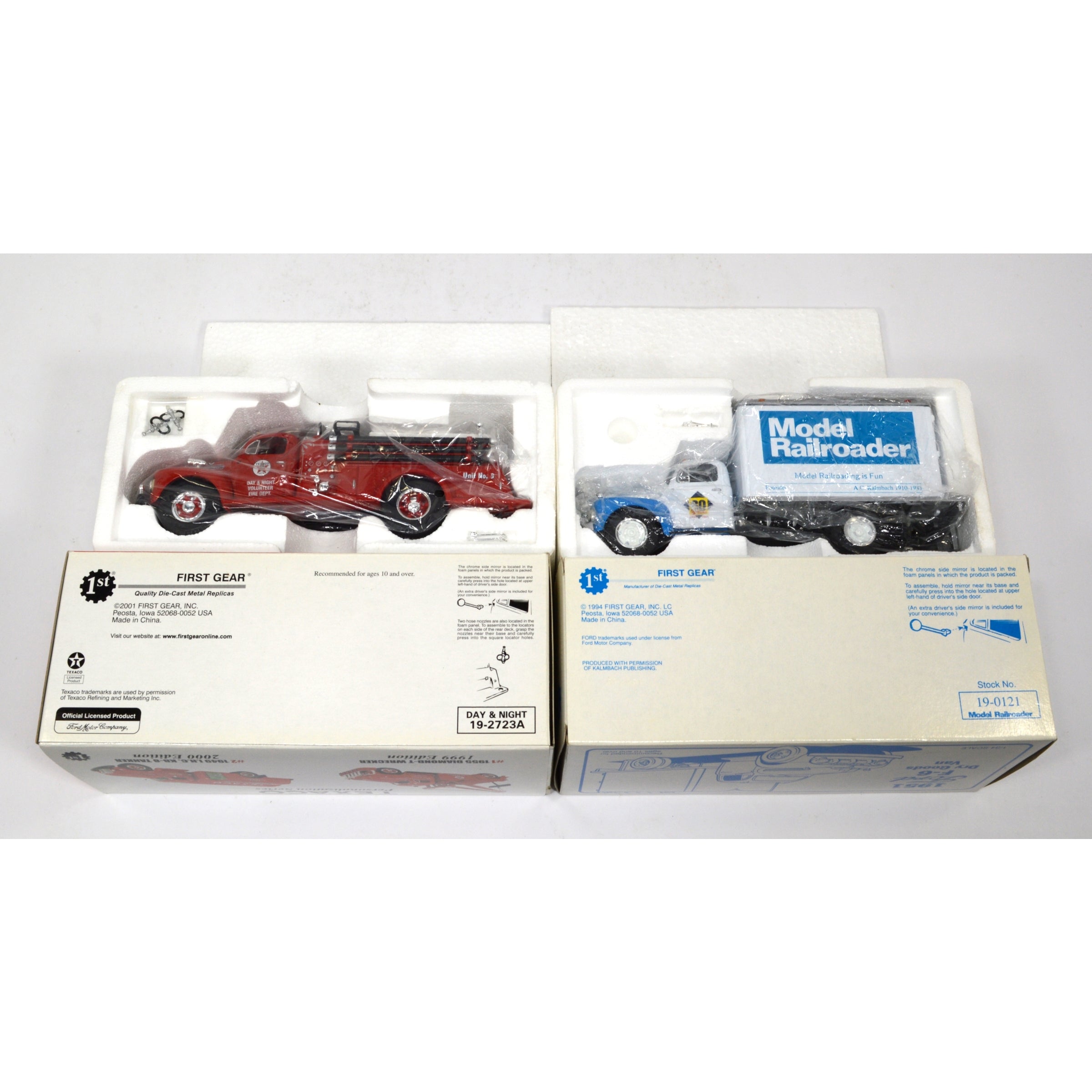 Lot of 4 FIRST GEAR Diecast Model Trucks - Gulf Tanker & Lionel Trains Texaco Fire Truck Collection for Display & Gift Giving
