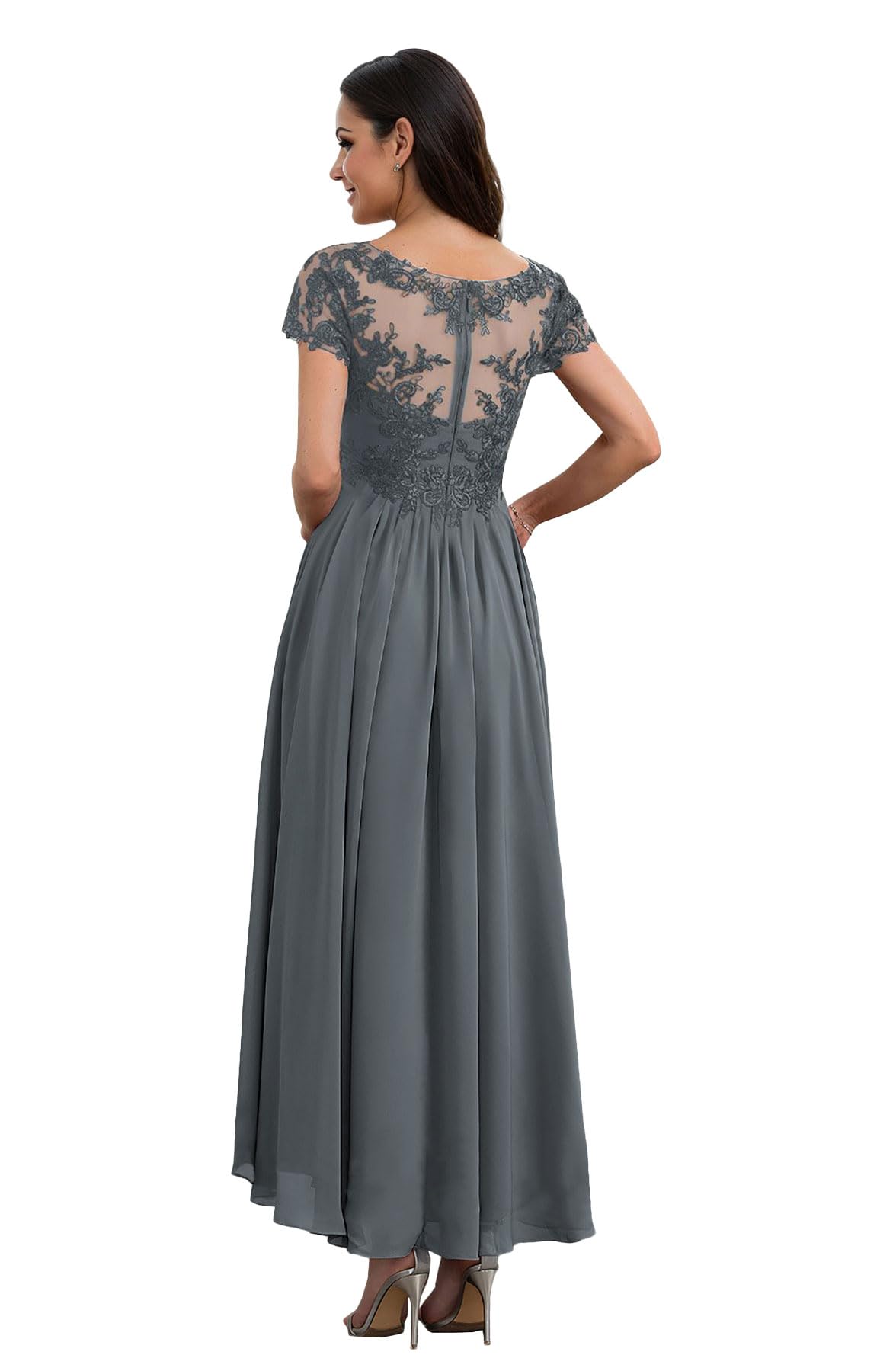 Elegant A-Line Lace Mother of The Bride Dresses for Wedding | Tea-Length Formal Guest Dresses for Women | Perfect for Church Ceremonies, Garden Weddings & Special Occasions