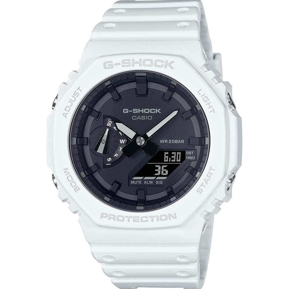 G Shock GA2100-7A Carbon Core Guard 'CasiOak' Analog Digital Watch - Rugged Sports & Outdoor Adventure Timepiece