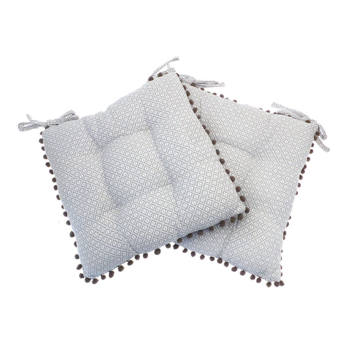 Premium Diamond Grey Seat Cushion Pair (2 Pack) - Soft & Comfortable Car Seat Pads for Office Chair, Home, or Travel Use