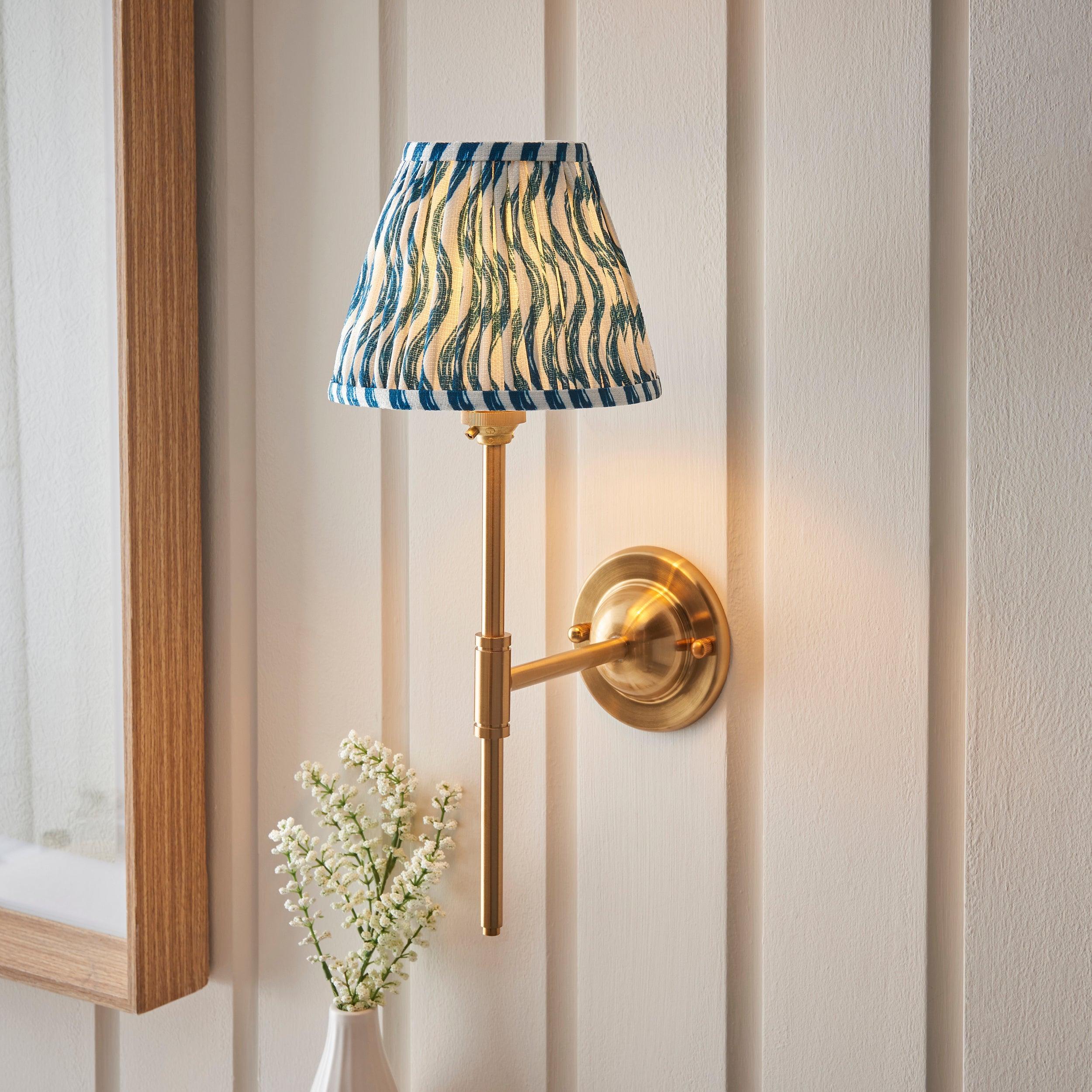 Brass Dome T Bar Wall Light with 16cm Shade - Vintage Industrial Ceiling Fixture for Living Room, Bedroom, or Entryway Lighting