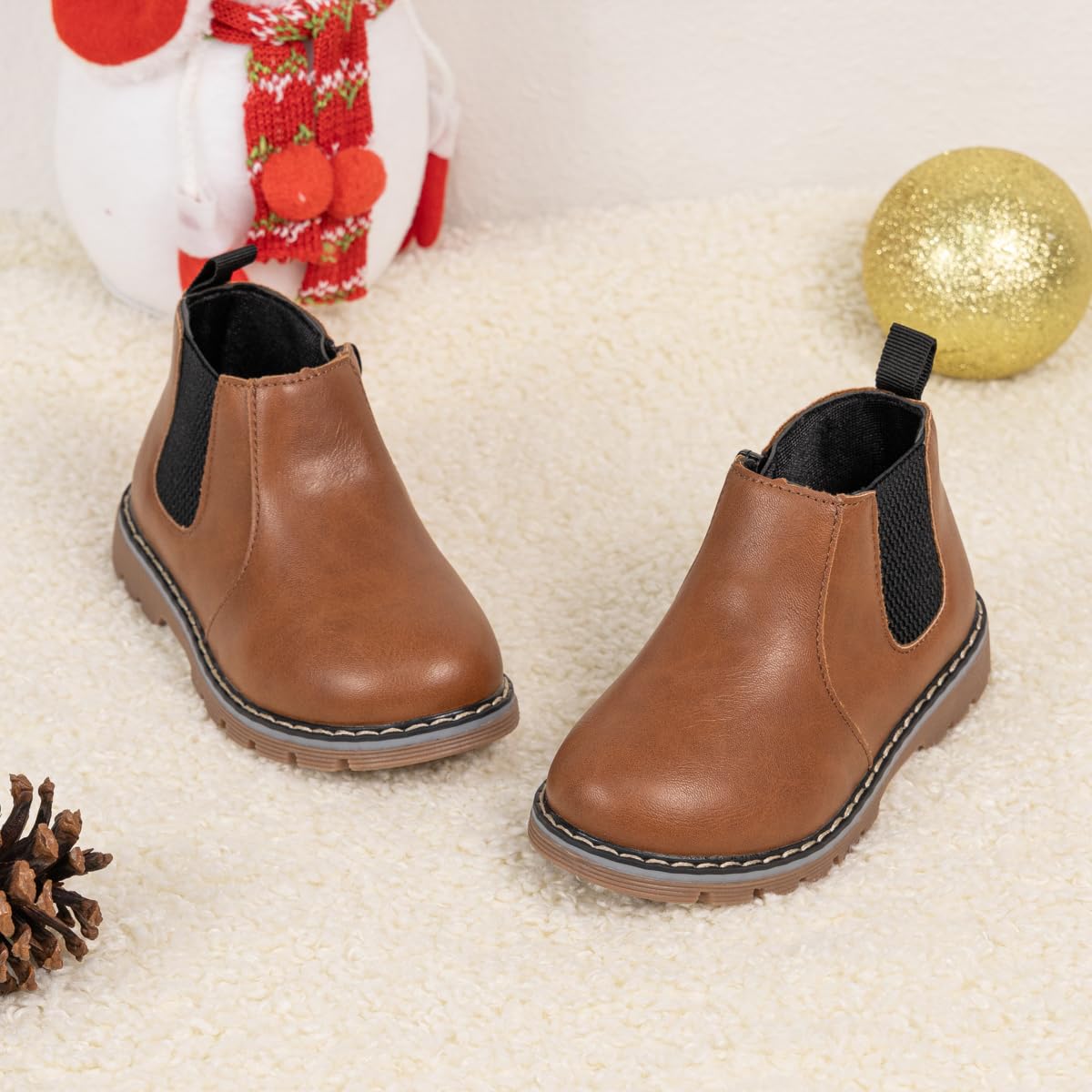 **Miamooi Toddler Girls & Boys Waterproof Leather Combat Ankle Boots - Comfortable Chelsea Fall Booties for Outdoor Play, School & Daily Wear (Toddler/Little Kid)**    *Perfect for rainy days, playground adventures, and stylish everyday outfits!*