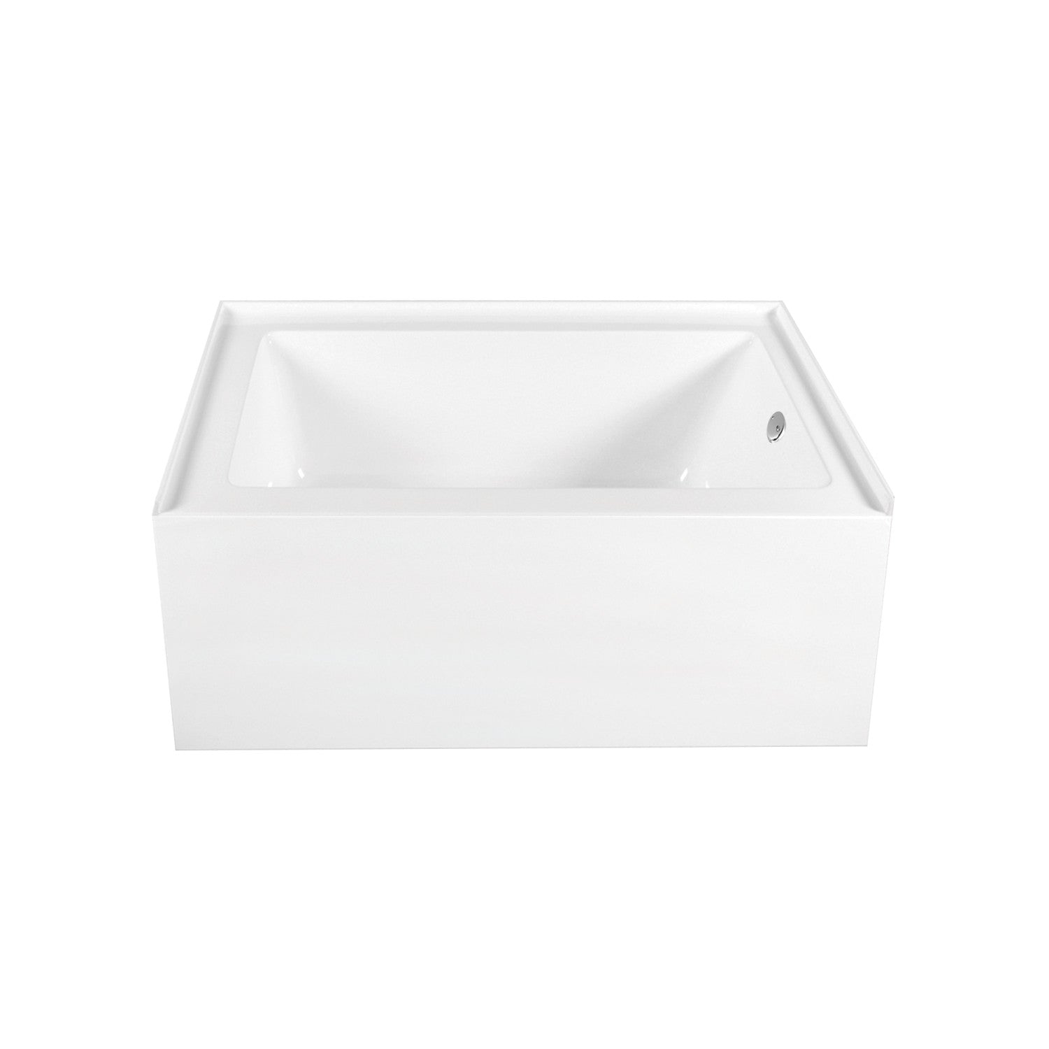 Aqua Eden 60 Inch Acrylic Rectangular 3 Wall Alcove Bathtub - Right Hand Drain, Glossy White with Polished Chrome Finish | Perfect for Modern Bathroom Renovations and Spa-Like Retreats