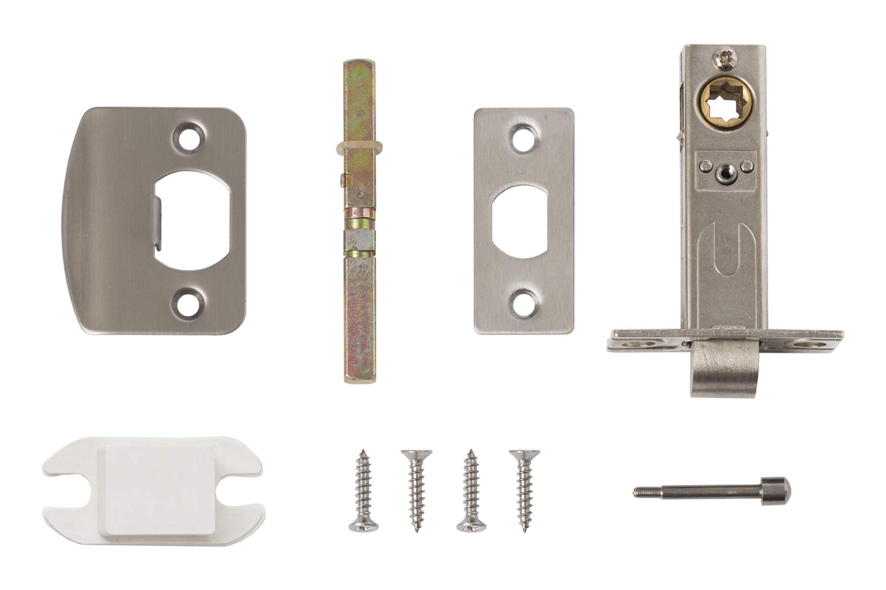 Texel Modern Two Tone Interior Door Lever - Chrome & Satin Nickel Finish - Passage, Privacy & Dummy Function - Perfect for Closet, Hallway & Bedroom Doors
