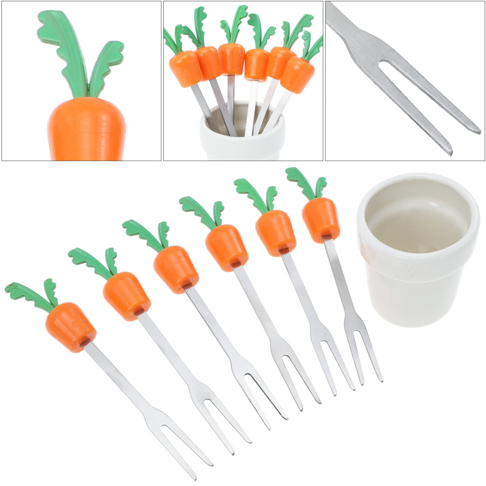 Cabilock 12-Piece Stainless Steel Fruit Forks Set - Elegant Appetizer Forks for Fruit, Desserts, Cheese & Party Platters - Perfect for Weddings, BBQs, Picnics & Cocktail Parties