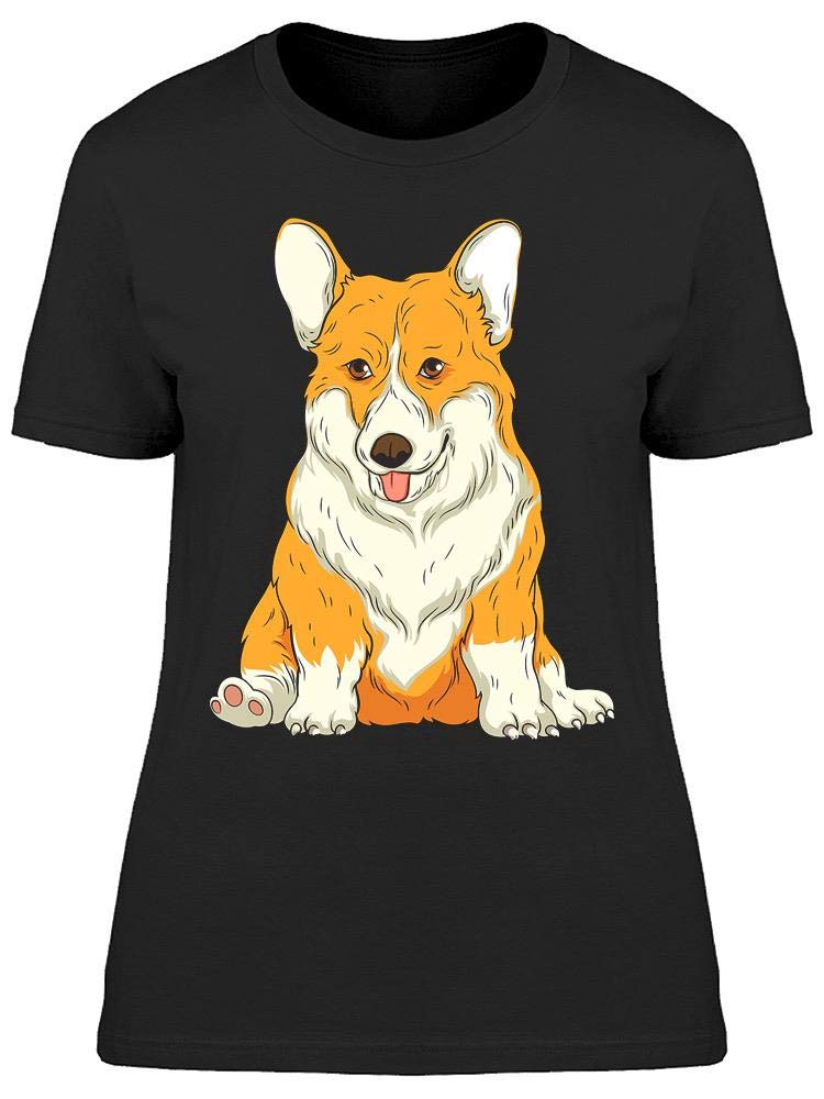 Funny Corgi Sitting T-Shirt for Women - Cute Dog Lover Graphic Tee - Perfect for Casual Wear, Dog Park Outings & Corgi Enthusiast Gifts