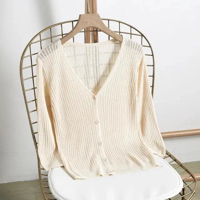 Women's Lightweight Summer Cardigan Sweater - Soft & Breathable Open Front Cover-Up for Beach, Office & Casual Wear