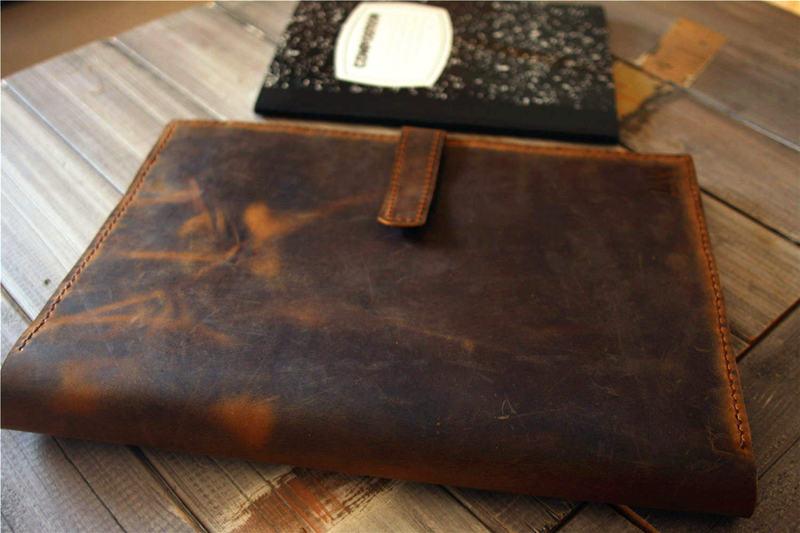 Premium Brown Leather Sleeve Case for 13-inch MacBook Pro - Protective Laptop Cover for Work, Travel & Daily Commute