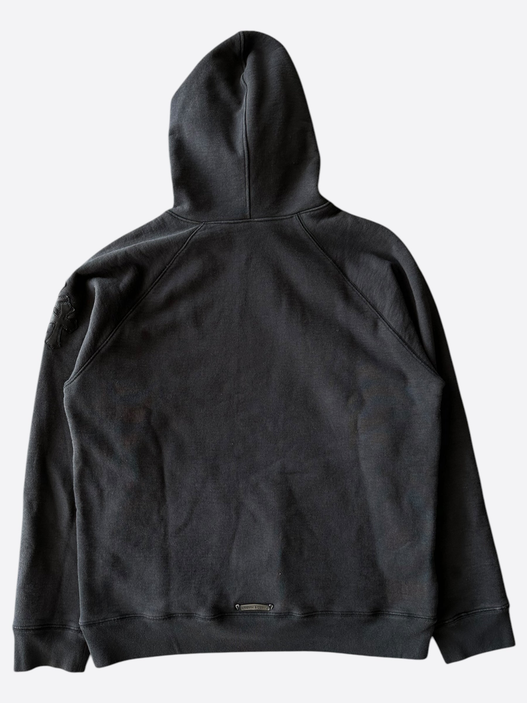 Chrome Hearts Black Triple Cross Patch Hoodie for Men & Women | Gothic Streetwear | Perfect for Casual Wear, Concerts, and Night Outfits
