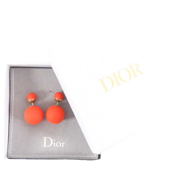 Christian Dior Mise en Dior Tribales Orange Rubber Earrings for Women - Fashion Statement Jewelry for Party, Wedding & Special Occasions