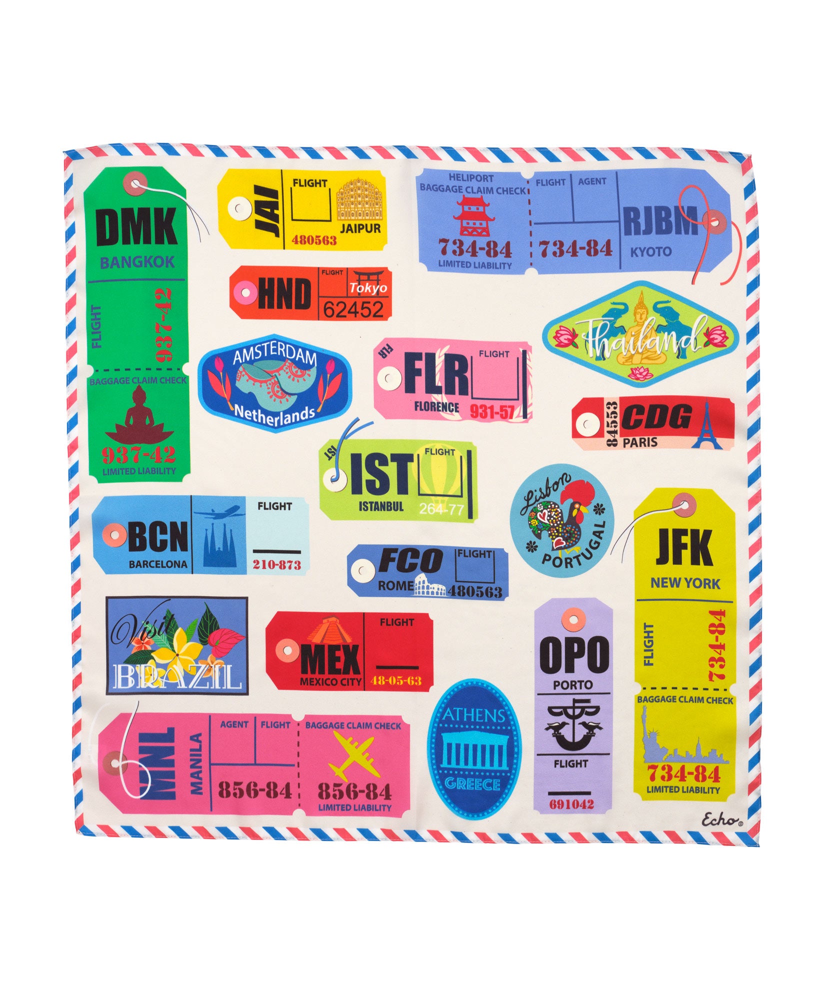 Jet Set Silk Bandana - Soft & Stylish Fashion Scarf for Women & Men - Perfect for Travel, Headband, Hair Accessory, or Gift