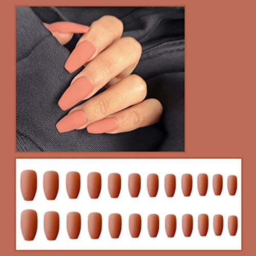 24pcs Press On Fake Nails - Matte Ballet Pink Long False Nails | Easy DIY Manicure | Time Saving Wearable Nail Patches for Parties, Weddings & Special Occasions