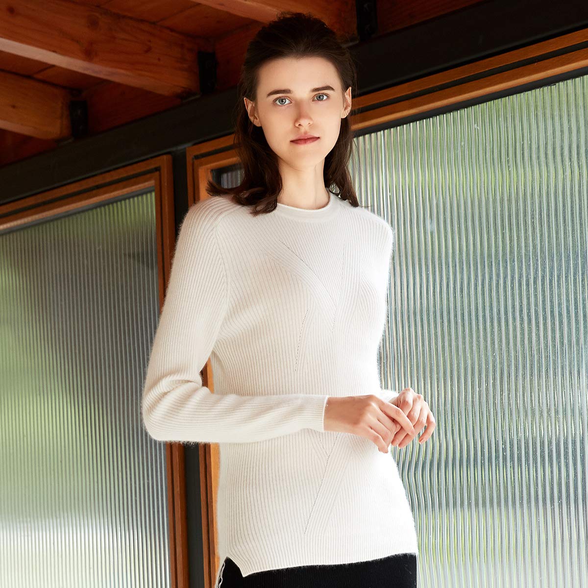 Zhili 2018 Winter O-Neck Slim Fit Cashmere Sweater for Women - Soft & Warm Pullover for Office, Dating & Holiday Outfits