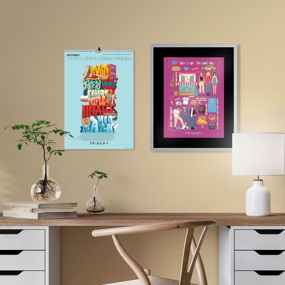 2025 Friends TV Show Wall Calendar - 12-Month A3 Deluxe Hanging Calendar with Spiral Binding | Perfect for Office, Home Decor & Fan Gifts