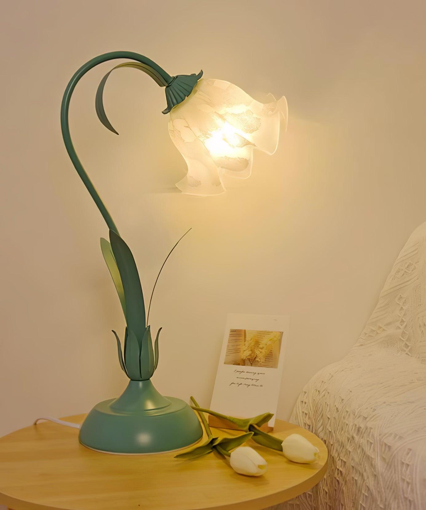 Lily of the Valley Table Lamp - Elegant Floral Bedside Lighting for Bedroom, Living Room & Office Decor - Perfect for Reading, Relaxing & Creating Cozy Ambience