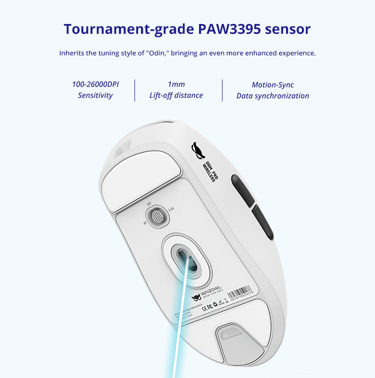 Waizowl OGM PRO Wireless Gaming Mouse - Lightweight Ergonomic Design, 16000 DPI, RGB Lighting - Perfect for FPS, MOBA, and PC Gaming at Home or Office