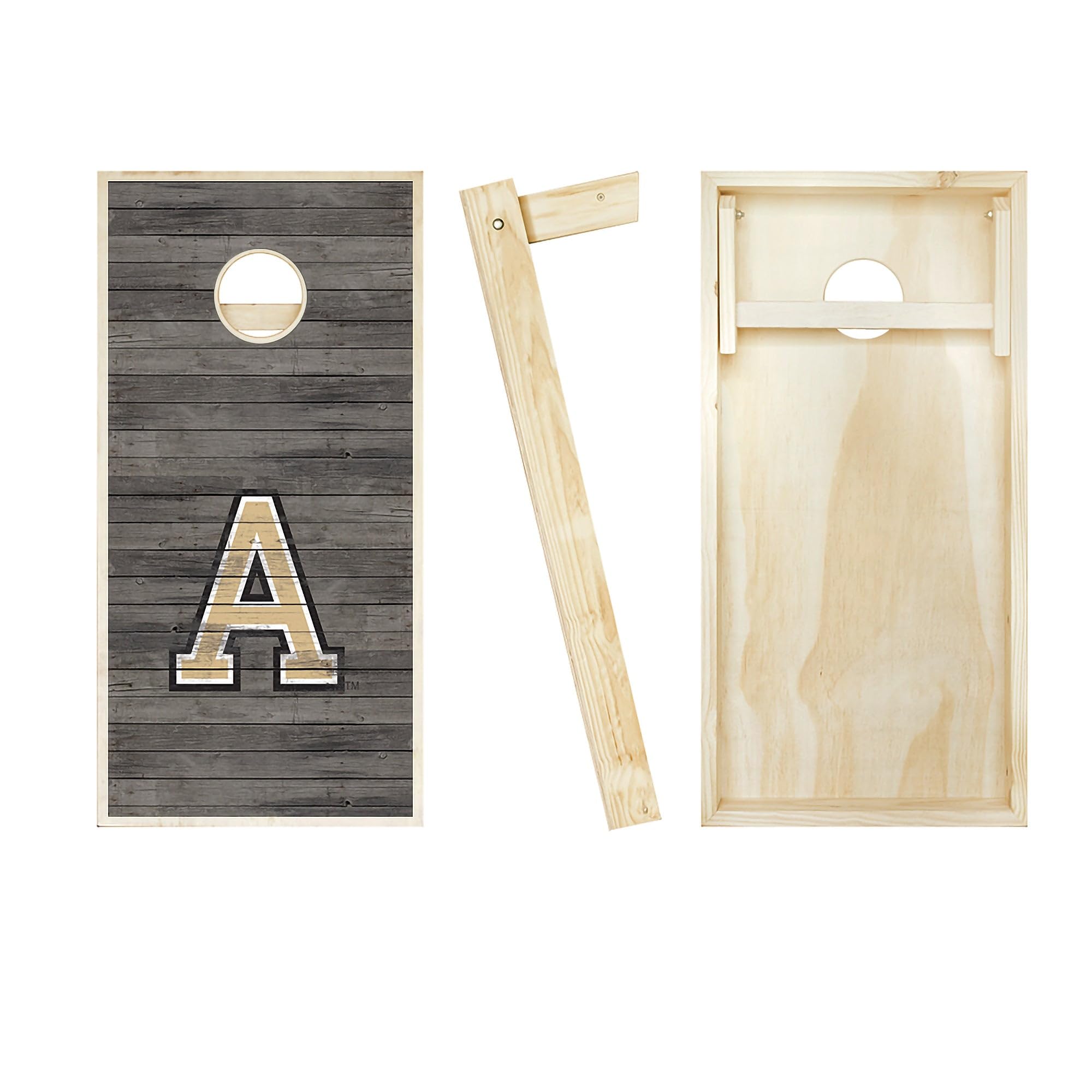 Army Distressed Cornhole Game Set - 2 Weatherproof Boards & 8 Custom Team Logo Bags | Outdoor Lawn Games, Tailgate Parties, Backyard BBQ Entertainment