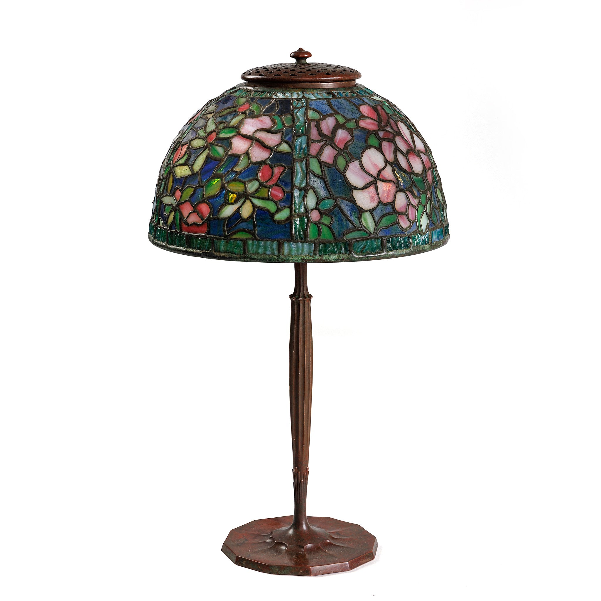 Tiffany Studios New York Pony Azalea Table Lamp - Antique Stained Glass Tiffany Style Lamp for Home Decor, Living Room, Bedroom Lighting