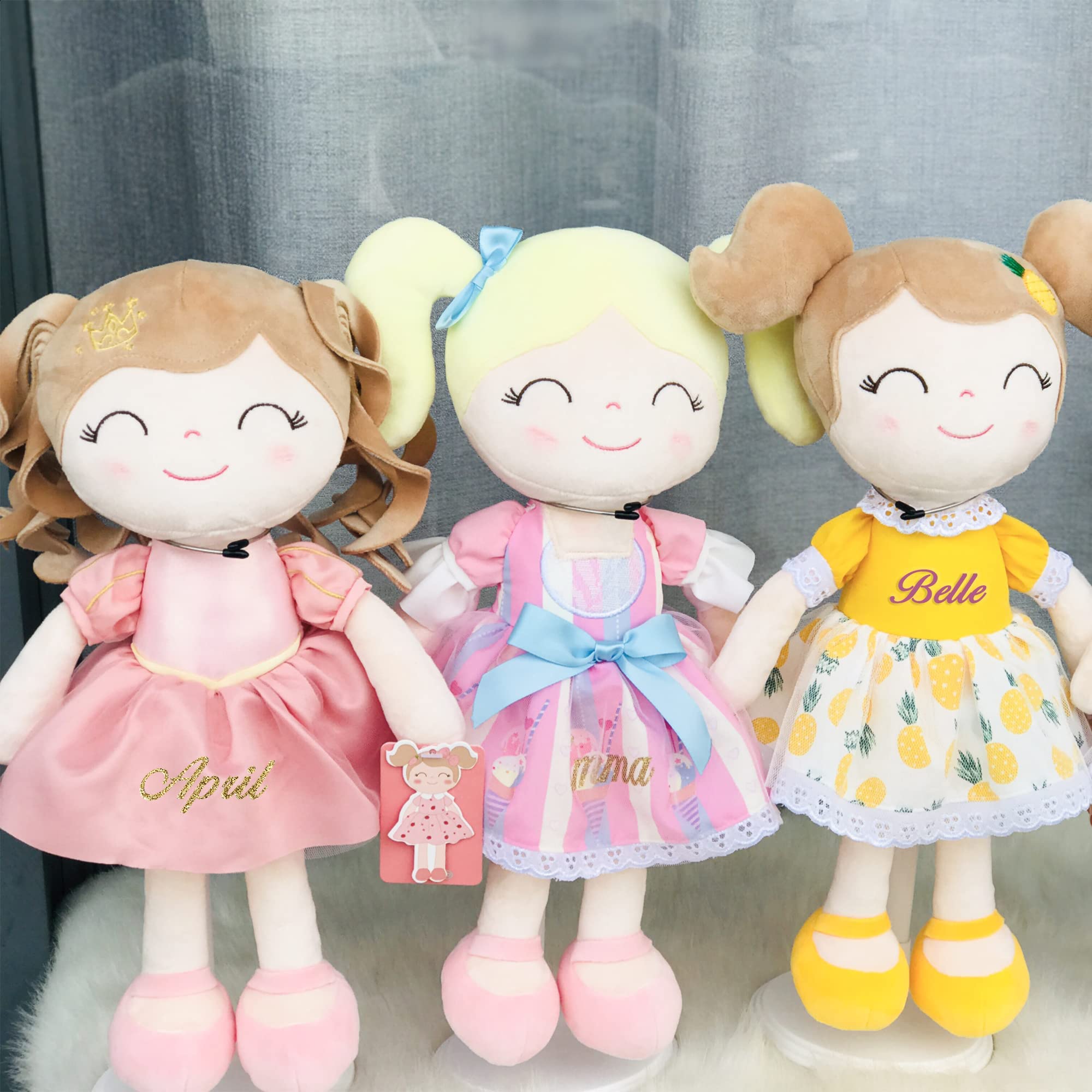 Gloveleya 16 Inch Personalized Plush Baby Doll - Soft Crown Princess Doll for Girls, First Baby Gift with Gift Bag | Perfect for Birthdays, Christmas & Special Occasions