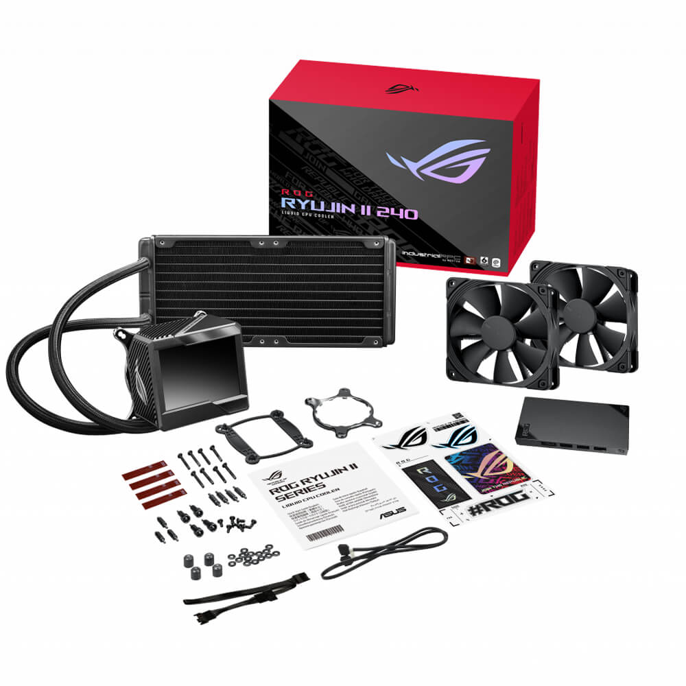 ASUS ROG Ryujin II 240 RGB AIO Liquid CPU Cooler - 240mm Radiator, Noctua iPPC Fans, OLED Display - Premium Cooling for Gaming PCs & Workstations - Perfect for Overclocking, Streaming & High-Performance Computing