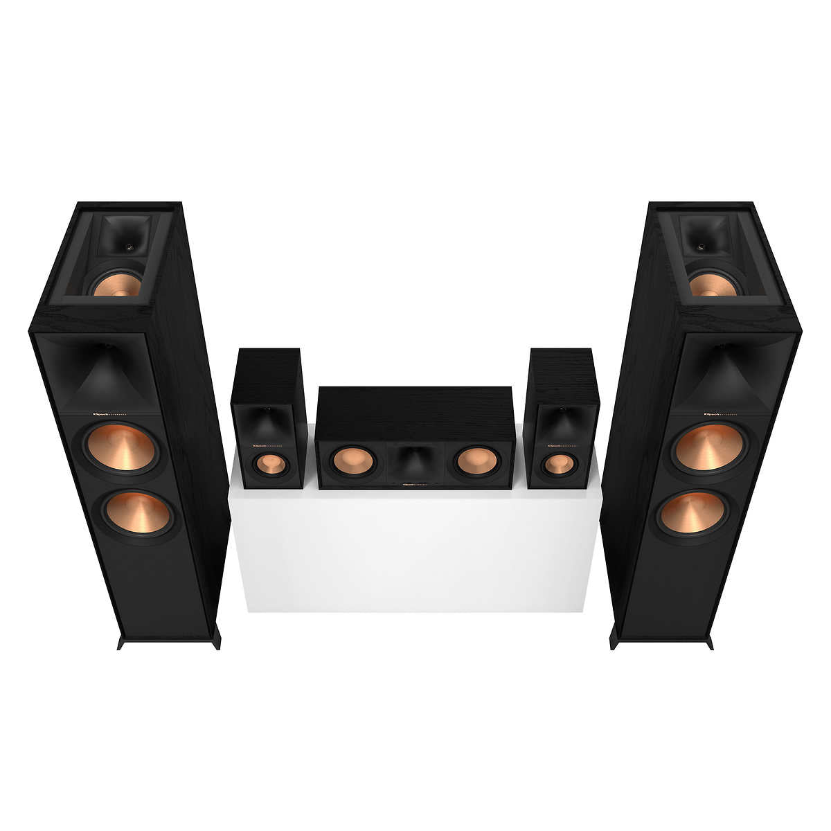 Klipsch Reference Dolby Atmos 5.0.2 Surround Sound System with R-806FA Floorstanding Speakers, R-40M Bookshelf Speakers & R-50C Center Channel - Perfect for Home Theater, Movie Nights & Gaming Setup
