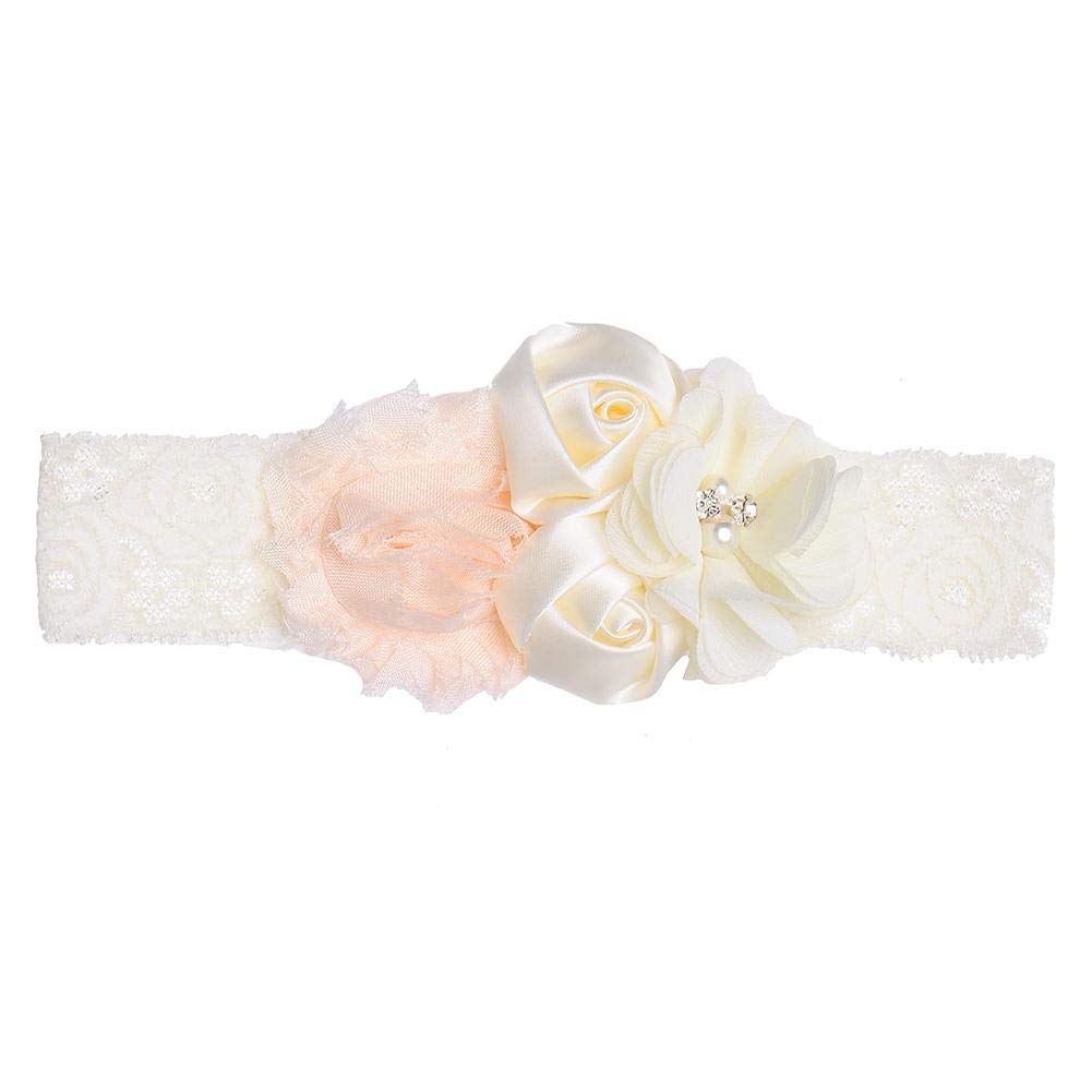 Rose Lace Stretch Baby Headbands for Newborn Girls - Soft Comfortable Hair Accessories for Infants & Toddlers - Perfect for Photoshoots, Birthday Parties & Daily Outfits
