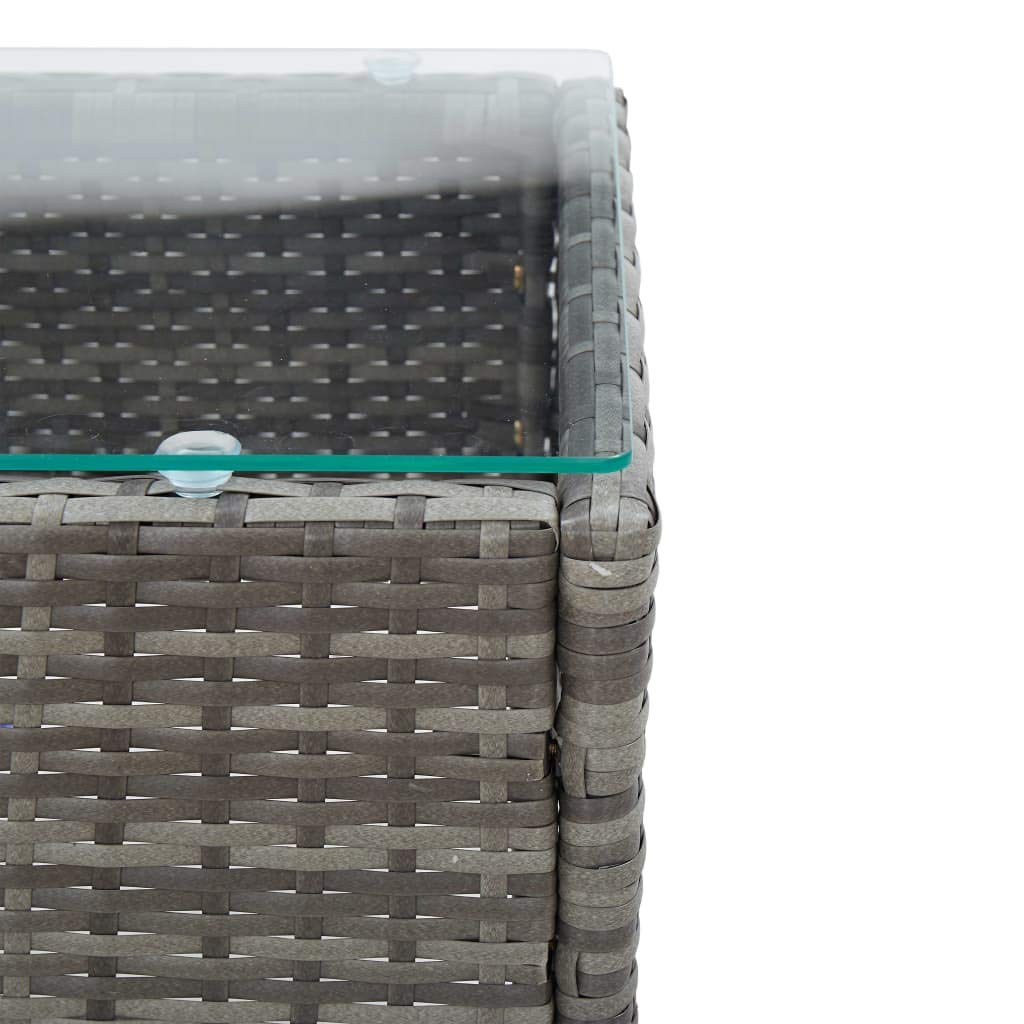 FAMIROSA Gray Rattan Coffee Table 23.6