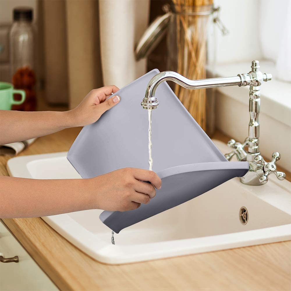 Premium Silicone Cat Food Mat - Non-Slip Waterproof Pet Feeding Mat for Small & Large Cats | Durable Placemat for Food Bowls, Water Dishes & Cat Fountains | Easy Clean Kitchen Floor Protector (Small, Gray) - Perfect for Messy Eaters & Multi-Pet Households