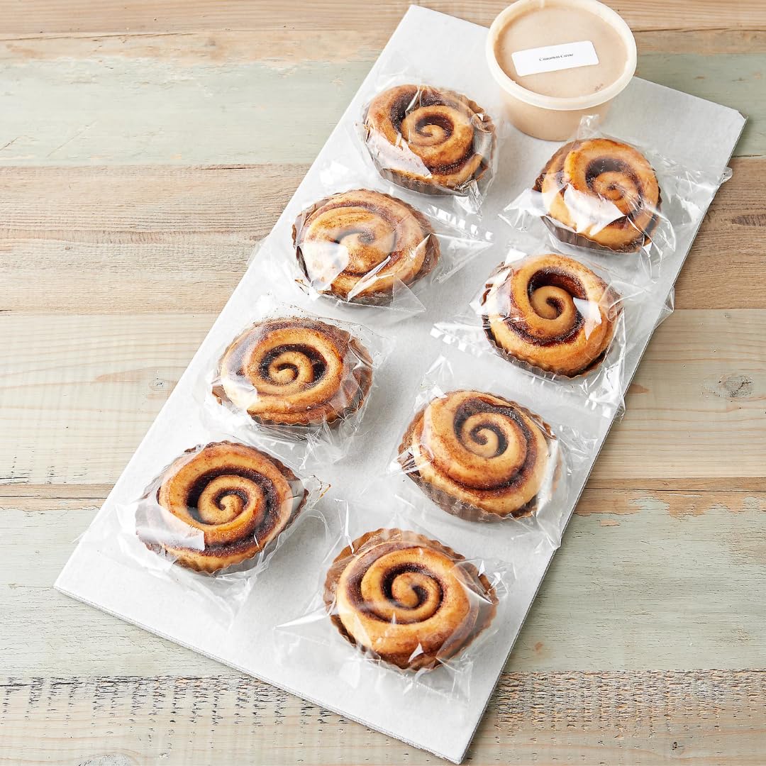 Gourmet Cinnamon Rolls with Traditional Glaze - Individually Wrapped (8 Pack, 6oz Each) - Perfect for Breakfast, Brunch & Holiday Baking