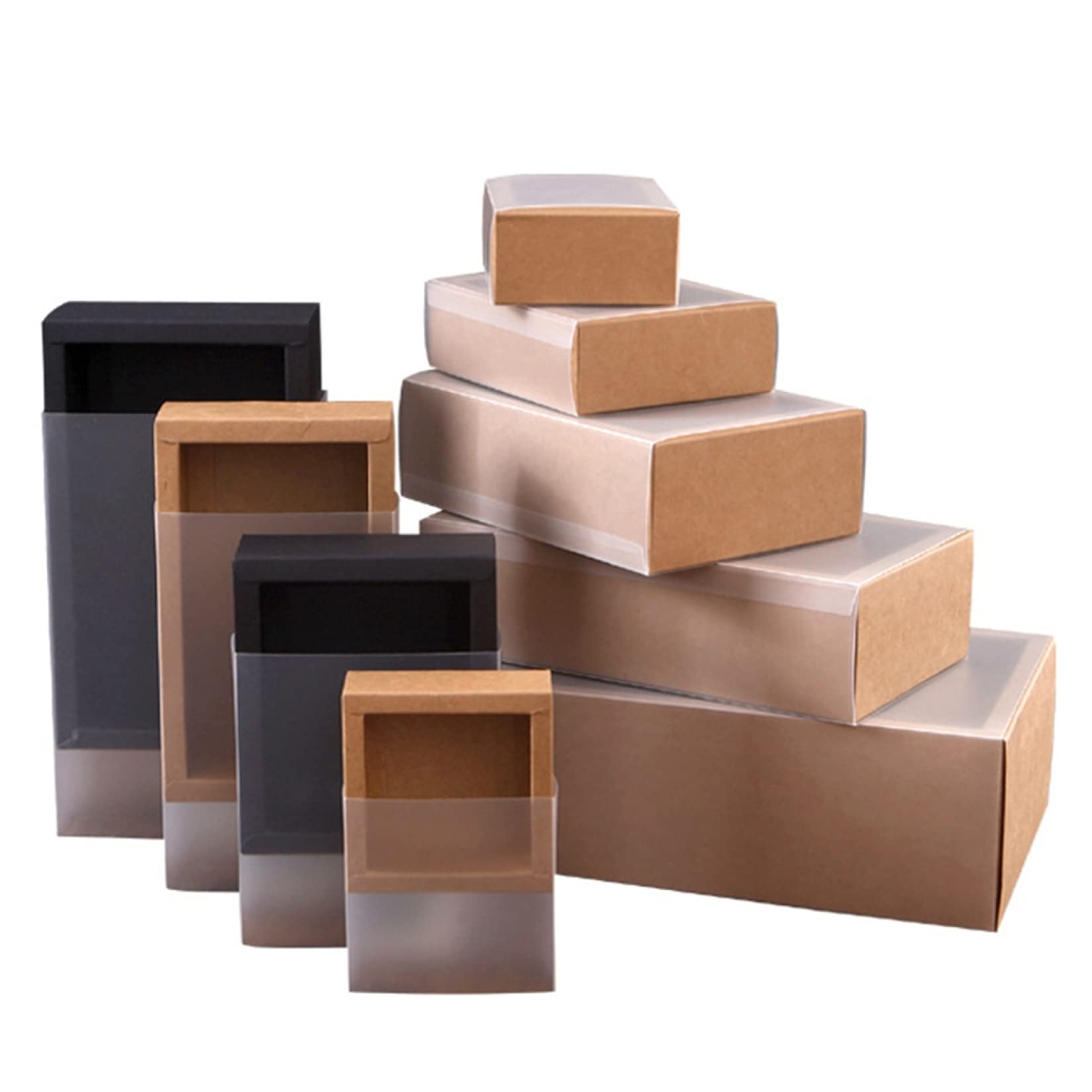 5 Pcs Clear Window Gift Boxes for Wedding Candy & Cake Packaging