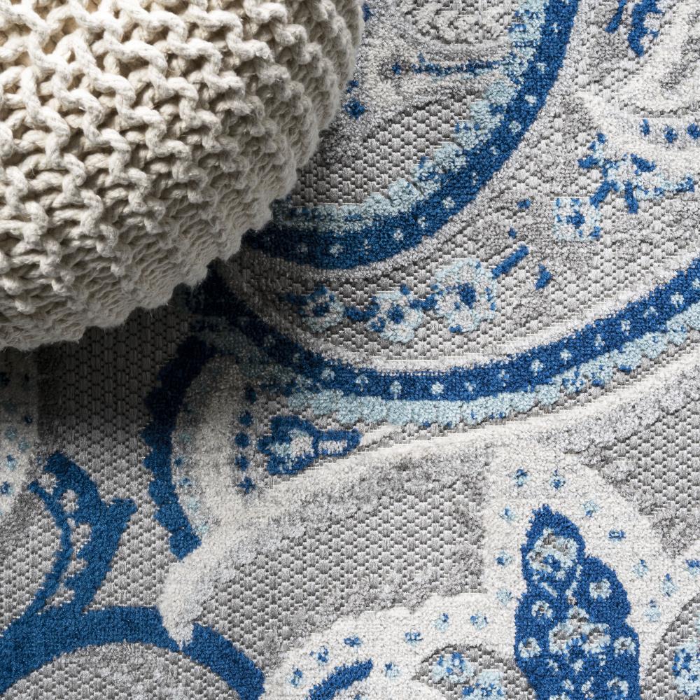 Gordes Paisley High-Low Indoor/Outdoor Area Rug - Soft Bohemian Style Carpet for Living Room, Bedroom, Patio & Deck Decor