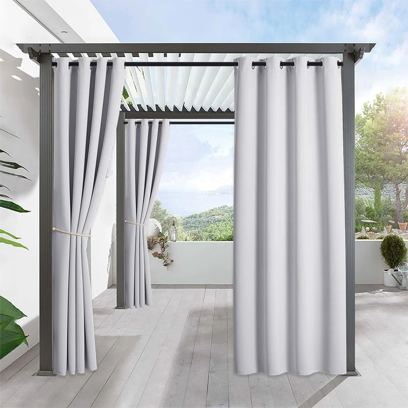 Joan Waterproof Blackout Outdoor Curtains - UV Protection & Noise Reducing Patio Curtains for Deck, Porch, and Backyard Privacy