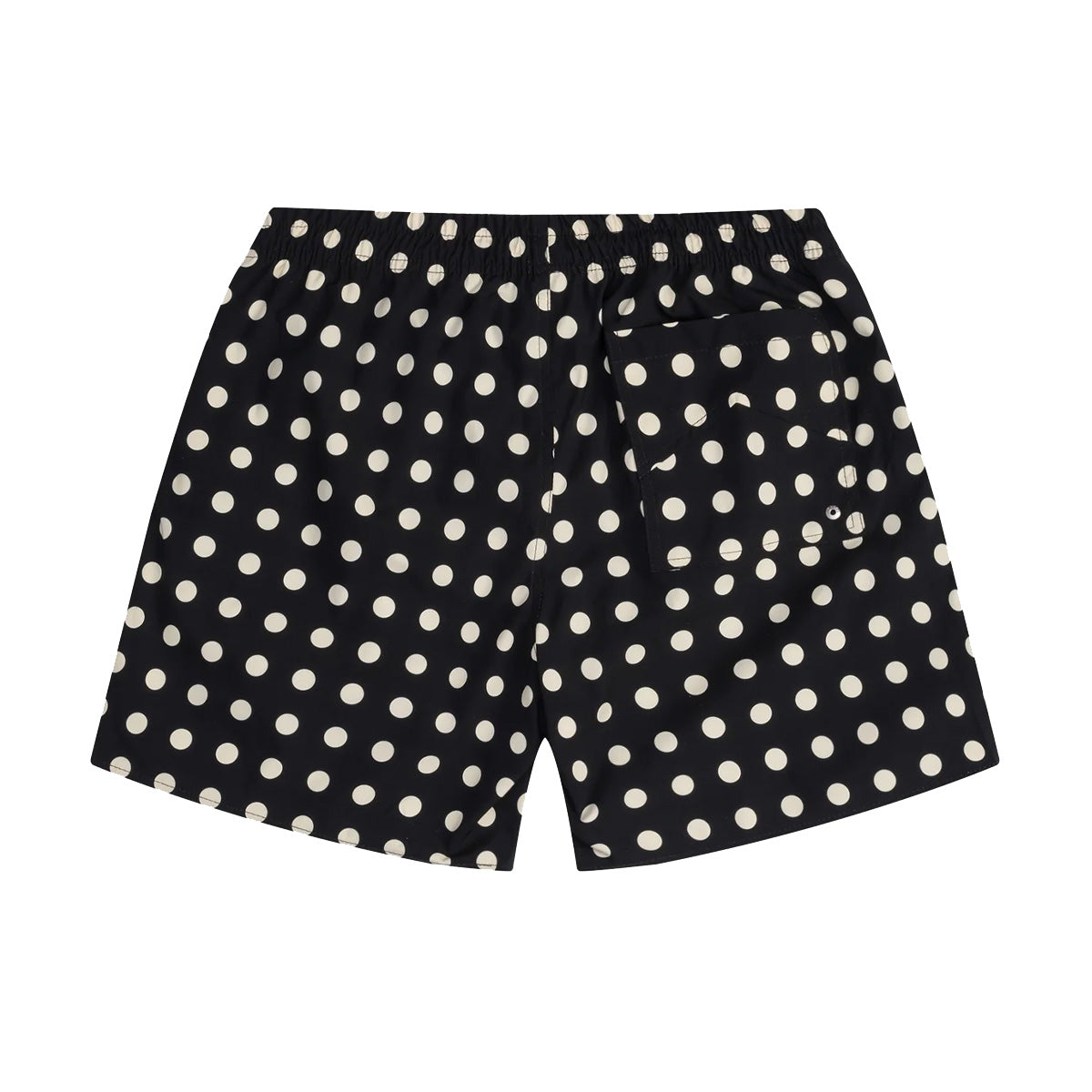 Stylish Logo Polka Dot Swim Shorts for Men - Black & White Print - Perfect for Beach, Pool, and Summer Vacations