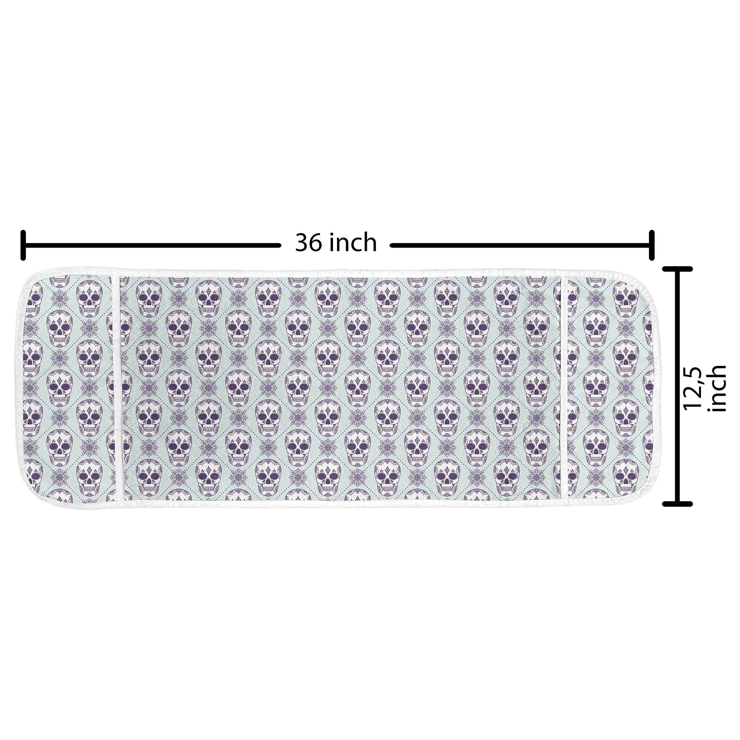 Ambesonne Sugar Skull Microwave Cover - Floral Damask Pattern with Skulls, Waterproof Kitchen Organizer with Pockets, 36