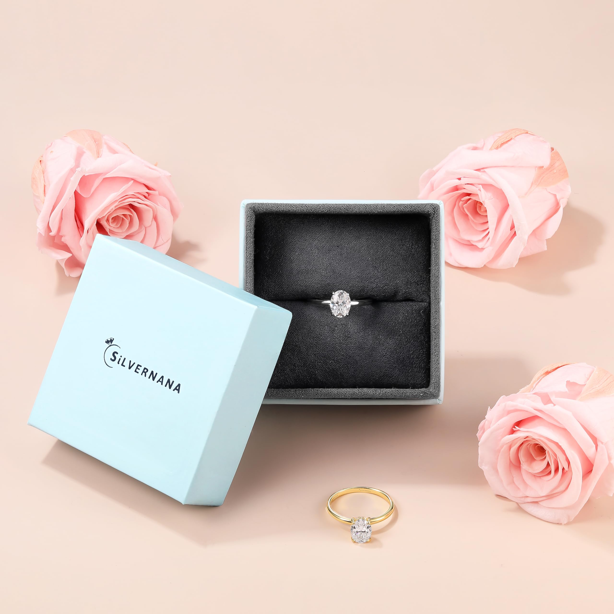 Moissanite Engagement Ring for Women - Sterling Silver D Color VVS1 Moissanite Wedding Band - Perfect Promise Ring for Her - Ideal for Proposals, Anniversaries & Special Occasions