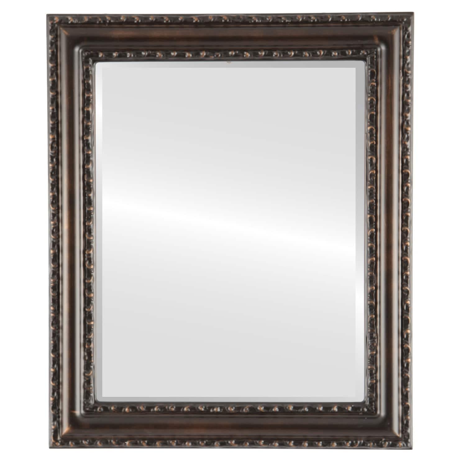 Antique Bronze Framed Mirror 15x19 - Dorset Rubbed Bronze Rectangle Wall Mirror for Bathroom, Bedroom & Entryway Decor