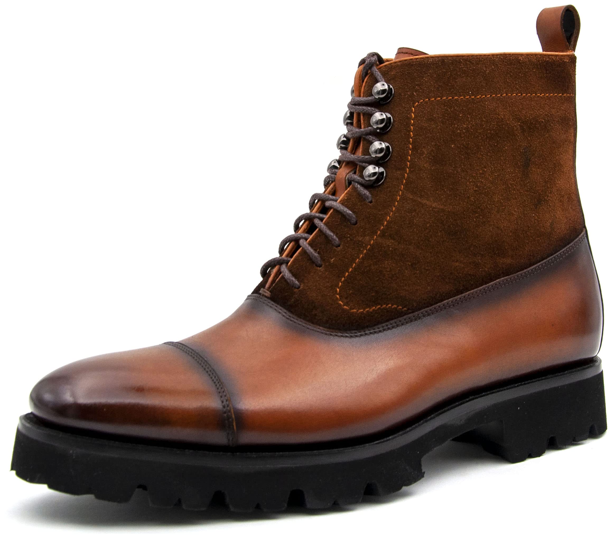 Bastanchury Men's Genuine Leather Cap Toe Dress Casual Boots - Motorcycle & Fashion Chukka Boots for Men | Perfect for Office, Riding & Everyday Wear
