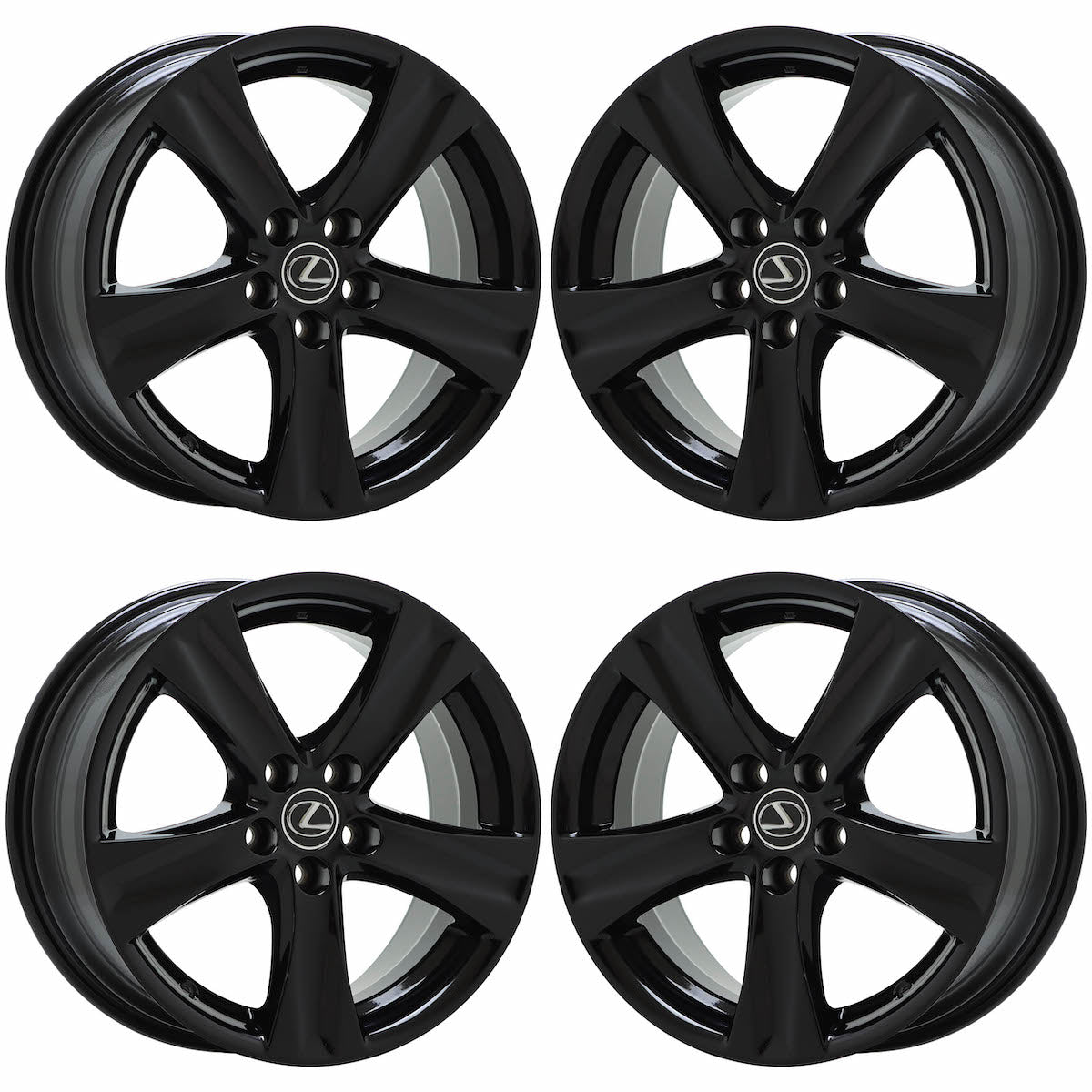 Lexus IS250 IS350 18x8 18x8.5 Gloss Black OEM Factory Wheels Rims 74238 74239 - Perfect for Luxury Car Upgrades & Performance Enhancement