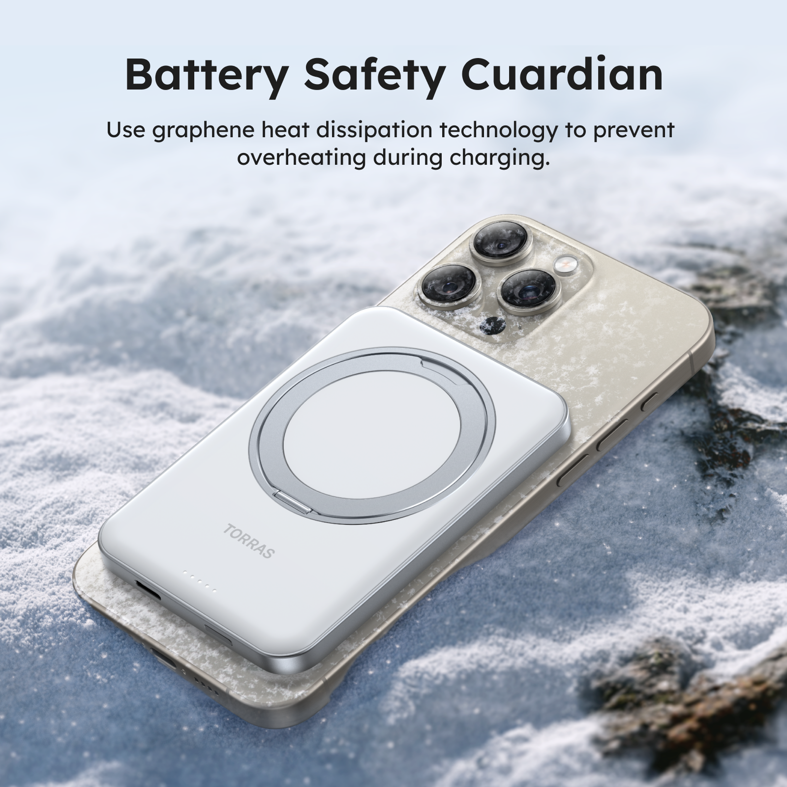 Ostand Wireless Charging Power Bank with 360° Adjustable Stand - 10000mAh Portable Charger for iPhone, Samsung, AirPods | Perfect for Travel, Office & Home Use