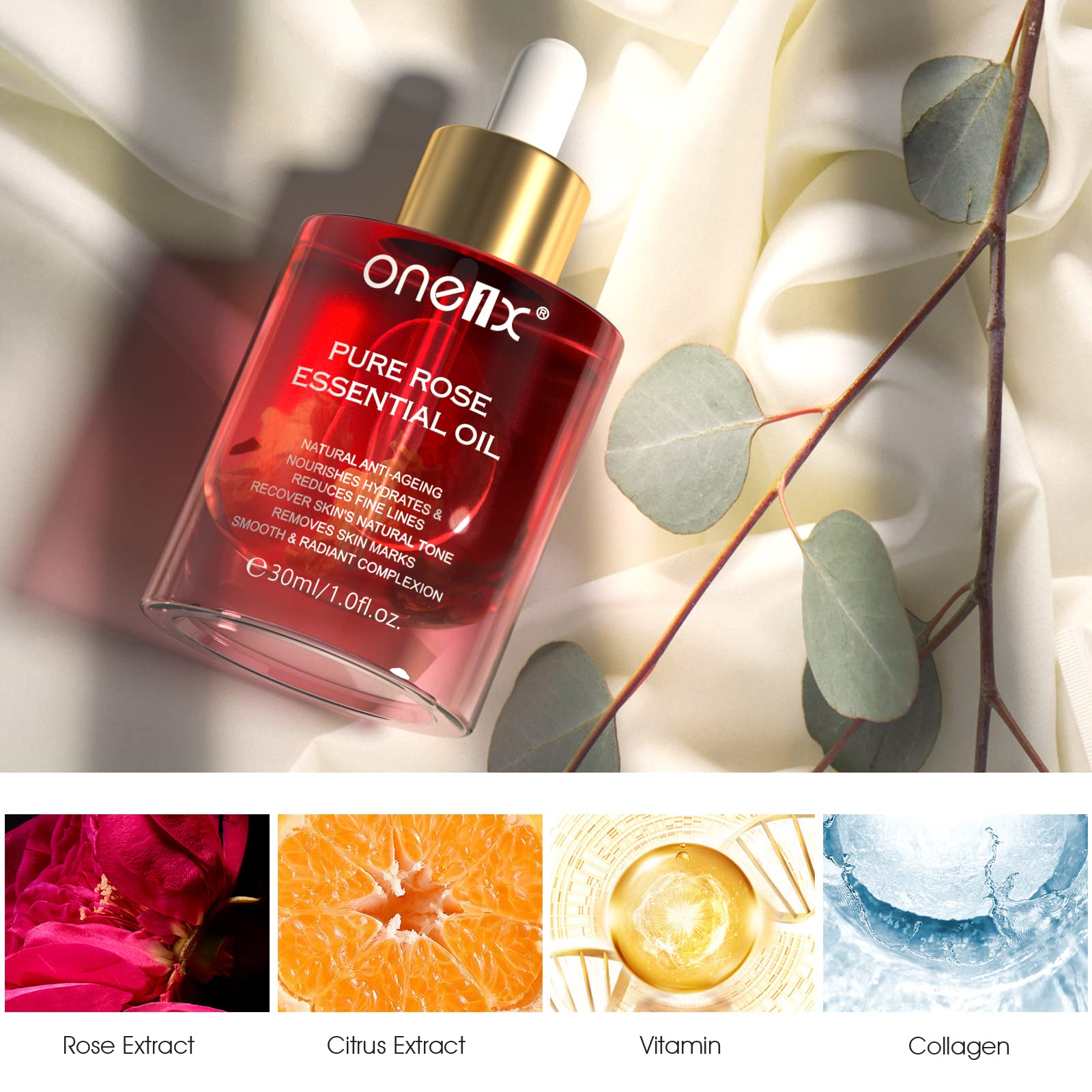 Best Face Serums & Rose Oil for Glowing Skin - Anti-Aging & Hydrating Daily Skincare Routine - Perfect for Morning/Night Care & Travel Essentials