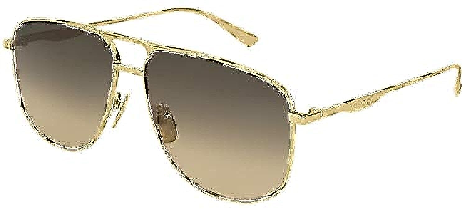 Gucci Round Sunglasses for Women & Men - Gold Frame UV Protection - Stylish Retro Sun Glasses for Beach, Driving & Outdoor Activities