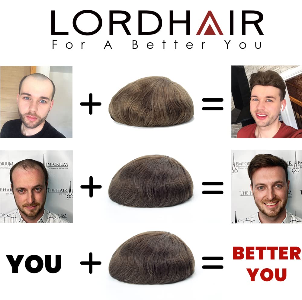 Premium European Human Hair Toupee for Men - 8x10 Inch Full French Lace Hairpiece with Natural Hairline | #22 Light Blonde Hair Replacement System | Perfect for Daily Wear, Special Occasions & Hair Loss Solutions