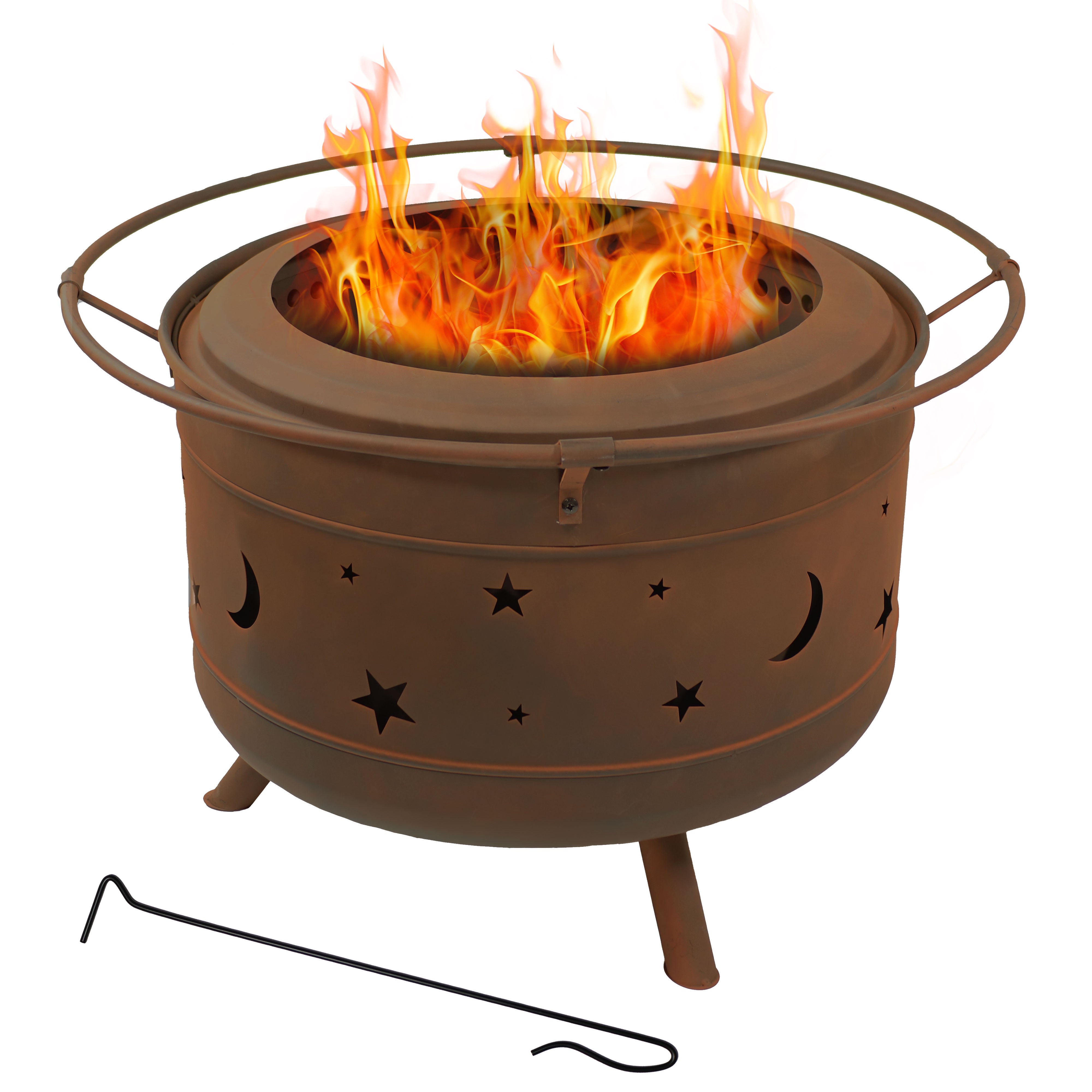 Sunnydaze Cosmic 30-Inch Outdoor Smokeless Fire Pit - Patio, Backyard, Camping & Garden Fireplace for Year-Round Entertainment