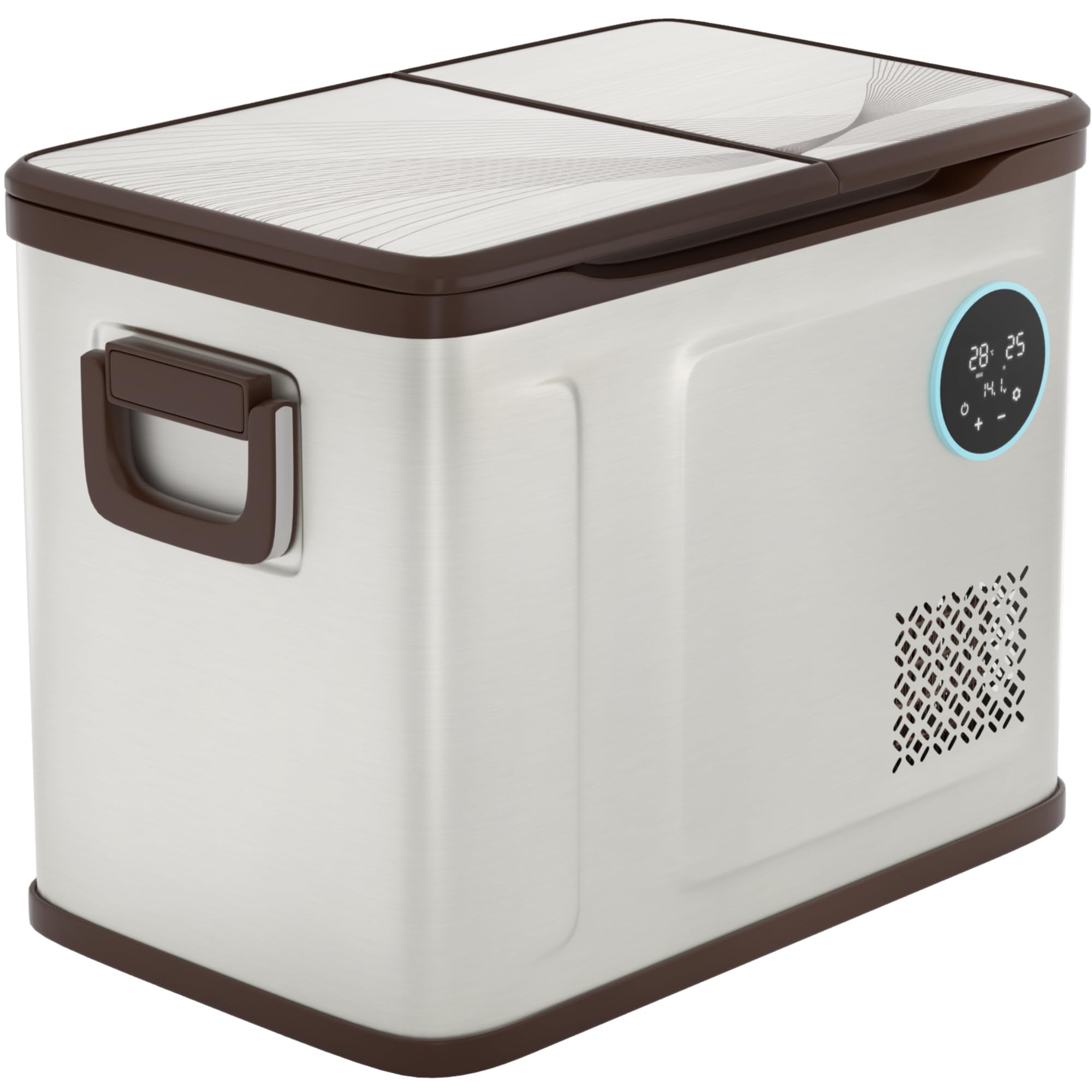 EUHOMY 12V 48QT Dual Zone Car Refrigerator - Portable Electric Cooler for Camping, Travel, Truck & Home - 12/24V DC & 110-240V AC - Aluminum Interior -4°F~68°F - Perfect for Road Trips, RV Adventures & Outdoor Picnics