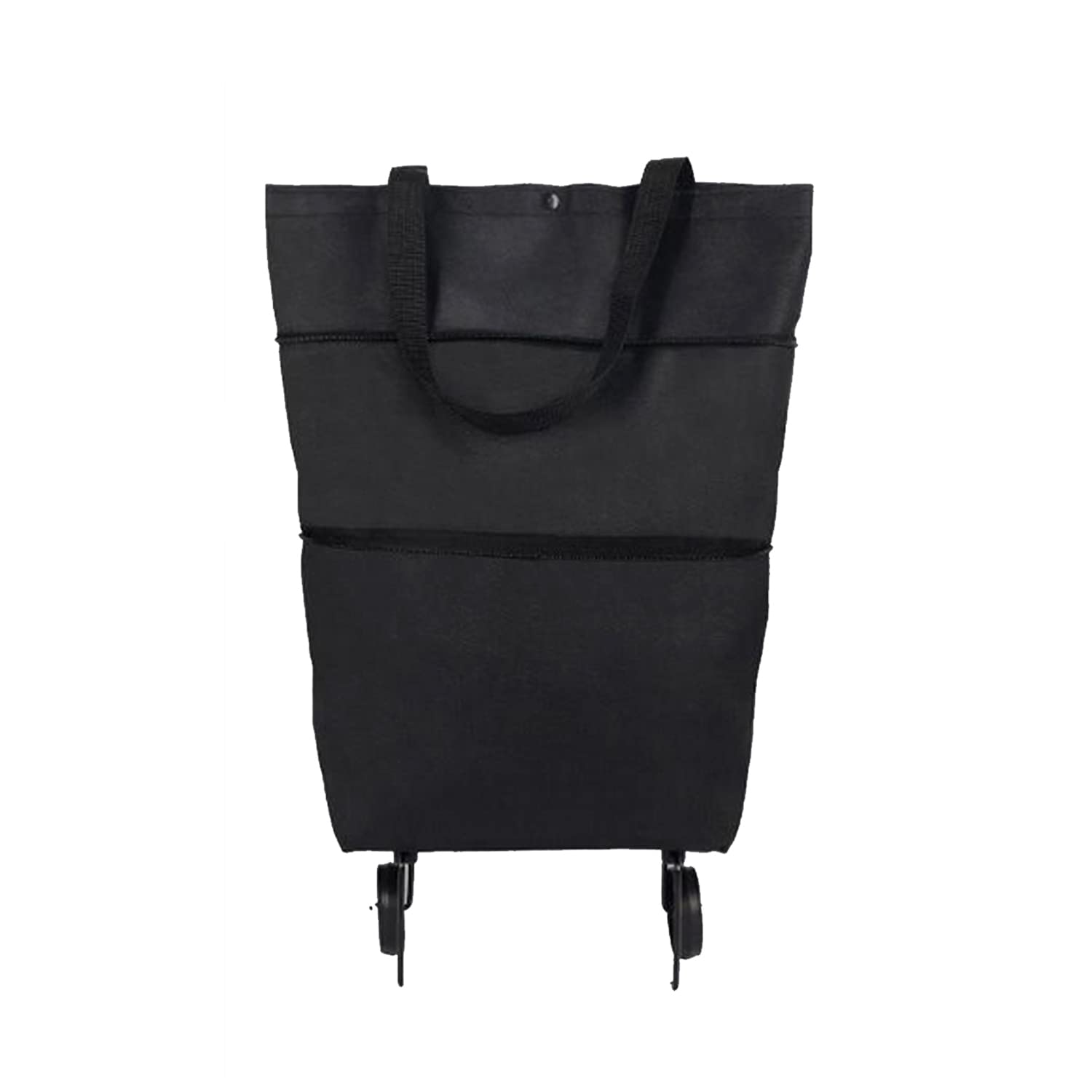 Foldable Rolling Shopping Cart with Wheels - Waterproof Reusable Grocery Bags for Supermarket, Farmers Market & Home Storage - Perfect for Grocery Hauling, Picnics & Beach Trips