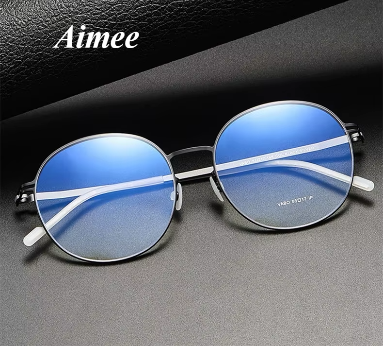 Aimee Women's Full Rim Round Screwless Stainless Steel Eyeglasses Frame 19136 - Lightweight & Durable Glasses for Work, Reading & Fashion