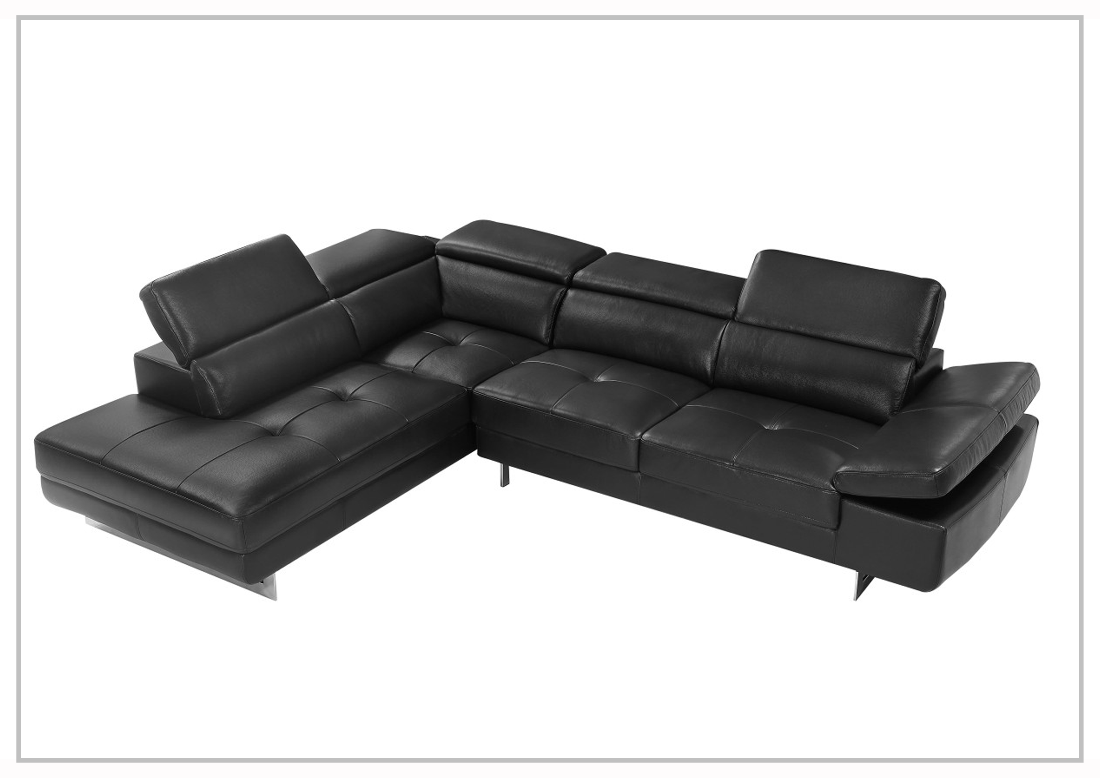 Gio Italia Cavour Mansion L-Shaped Italian Leather Sectional Sofa - Luxurious Modern Living Room Furniture for Home Theater & Family Gatherings
