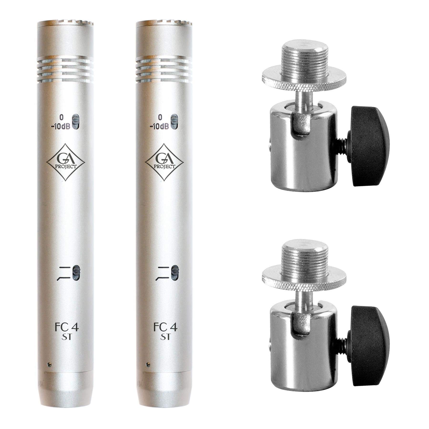 FC4 Stereo Pair Bundle with 2 Onstage Ball Joint Adapters - Professional Microphone Mounting Kit for Podcasting, Recording & Live Streaming (3-Piece Set)