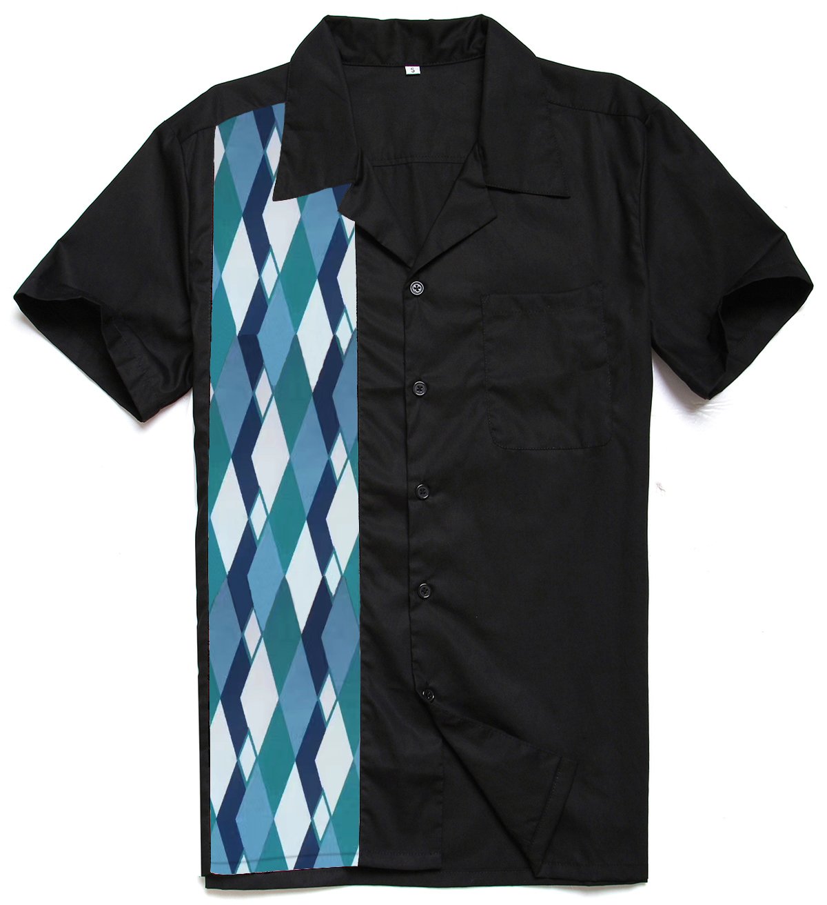 Vintage 1950s Rockabilly Style Men's Short Sleeve Cotton Shirt - Retro Bowling & Casual Button-Down Shirt for Men | Perfect for Rockabilly Parties, Vintage Events & Everyday Wear